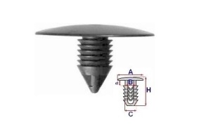 Set 10 Bucati CLIPSURI FIXARE CITROEN / PEUGEOT / RENAULT A 35,3 B 7,5 C 10,3 d 4,2 H 25, diam 10