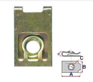Set 10 Bucati CLIPSURI FIXARE VW / AUDI / SKODA / SEAT A = 24,9mm - B = 14,6mm - C = 6,7mm - d = 2,9mm