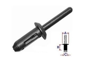 Set 10 Bucati NIT montare Plastic Diametru gaurii 6,5 mm Latime guler 12,8 mm