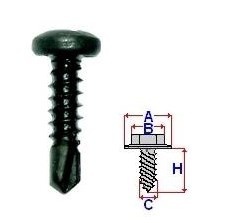 Set 100 Bucati Surub autofiletant Diametru gaura/surub 4 mm Diametru / Latime 8 mm Inaltime / Lungime 16 mm