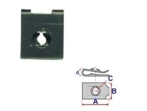 Set 25 Bucati Clema de montare cu surub Diametru gaura/surub 2,6 mm Latime 12 mm Lungime 14,6 mm