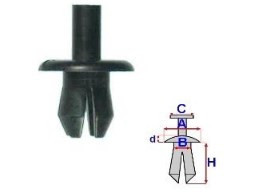Set 25 Bucati CLIPSURI FIXARE BMW / VOLVO a - 14.8 b - 6.3 c - 7.9 d - 2.5 h - 15.1