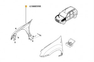 Aripa fata dreapta cataforeza Dacia Duster