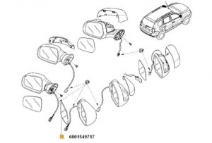 Geam oglinda cu incalzire dreapta Dacia Duster/ Dacia Logan/ Dacia Sandero - Img 2