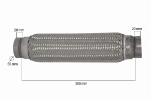RACORD FLEXIBIL INNER & OUTER BRAID (B) 55x300 MM