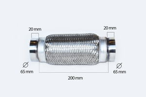 RACORD FLEXIBIL INNER & OUTER BRAID (B) 65X200 MM
