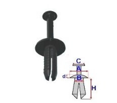 Set 10 Bucati CLIPSURI FIXARE BMW / VOLVO a - 14.8 b - 6.3 c - 7.9 d - 2.5 h - 15.1