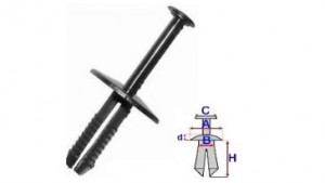 Set 10 Bucati CLIPSURI FIXARE BMW / VOLVO A 19 B 5,7 C 7,9 d 1,7 H 16,5