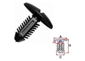 Set 10 Bucati CLIPSURI FIXARE CITROEN / PEUGEOT / RENAULT a - 19.6 b - 5.2 c - 7.5 d - 2.8 h - 20.6