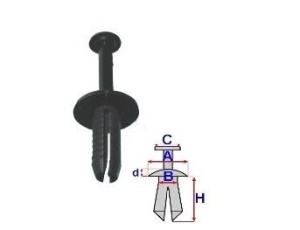 Set 10 Bucati CLIPSURI FIXARE VW / AUDI / SKODA / SEAT a - 14.8 b - 6.3 c - 7.9 d - 2.5 H - 15.1