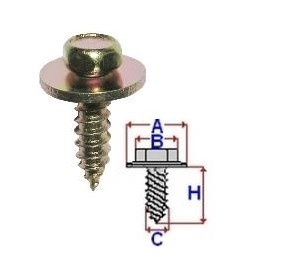 Set 10 Bucati Surub montare cu saiba Diametru gaura/surub 5.2 mm Diametru / Latime 14.6 mm Inaltime / Lungime 18 mm