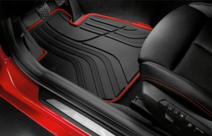 Set 2 covorase auto cauciuc fata all-wheather contur rosu originale BMW Seria 3 F30 F31 2011-2023 - Img 3