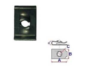Set 25 Bucati Clema de montare cu surub Diametru gaura/surub 3,6 mm Latime 12 mm Lungime 19,4 mm