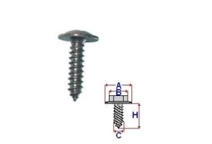 Set 25 Bucati Surub montare cu cap in Cruce Diametru gaura/surub 3.9 mm Diametru / Latime 9.6 mm Inaltime / Lungime 16 mm