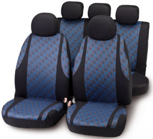 Set huse scaune Negru/Albastru