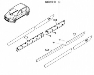 Bandou protectie usa spate dreapta Dacia Sandero - Img 2