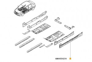 Element inchidere bavolet stanga Dacia Logan