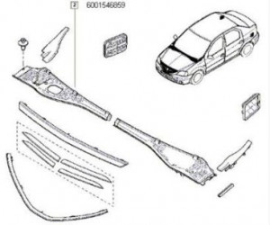 Grila parbriz dreapta Dacia Logan/ Dacia Sandero/ Dacia Duster