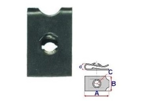Set 10 Bucati Clema de montare cu surub Diametru gaura/surub 4 mm Latime 15 mm Lungime 26,7 mm