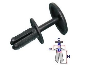 Set 10 Bucati CLIPSURI FIXARE FORD a - 17.2 b - 7.2 c - 21.7 d - 1.7 h - 19