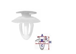 Set 10 Bucati CLIPSURI FIXARE MERCEDES a - 13 b - 7.9 c - 18 d - 2.8 h - 16.4