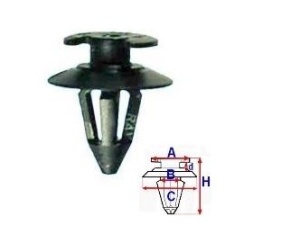 Set 10 Bucati CLIPSURI FIXARE VW / AUDI / SKODA / SEAT a - 13.5 b - 6.8 c - 17.8 d - 3 h - 20.8