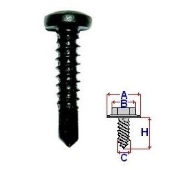 Set 100 Bucati Surub autofiletant Diametru gaura/surub 4 mm Diametru / Latime 8 mm Inaltime / Lungime 19 mm