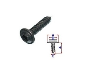 Set 100 Bucati Surub montare cu cap Torx Diametru gaura/surub 3.8 mm Diametru / Latime 8.6 mm Inaltime / Lungime 19 mm