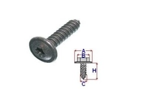Set 100 Bucati Surub montare cu cap Torx Diametru gaura/surub 4.1 mm Diametru / Latime 9.3 mm Inaltime / Lungime 24.8 mm