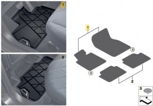 Set 2 covorase fata cauciuc originale BMW iX 2021-2023 - Img 2