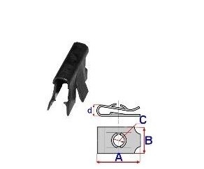 Set 25 Bucati Clema fixare sigla 2,8 mm Diametru gaura/surub Latime 9 mm Lungime mm 14 mm