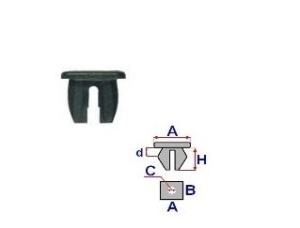 Set 25 Bucati Soclu CUB plastic fixare surub2,8 Raza 9.4 mm H / L 7 mm