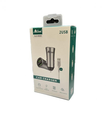 INCARCATOR AUTO ALLISON ASL-N028 2 USB + CABLU TIP C 1M