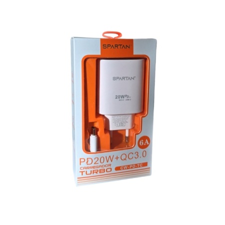 INCARCATOR PRIZA SPARTAN CW PD TC 20W QC3.0 PD USB + TIP C + CABLU TIP C - Img 2