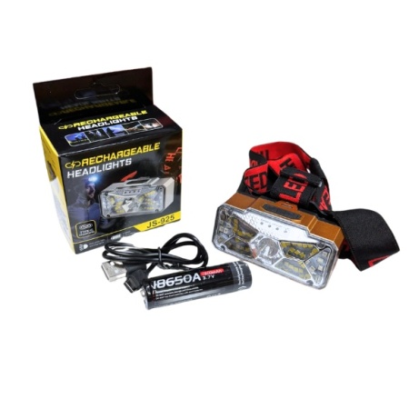 LANTERNA CAP JS 925 LED COB AC 18650 LUMINA ROSIE TIP C NIVEL BATERIE