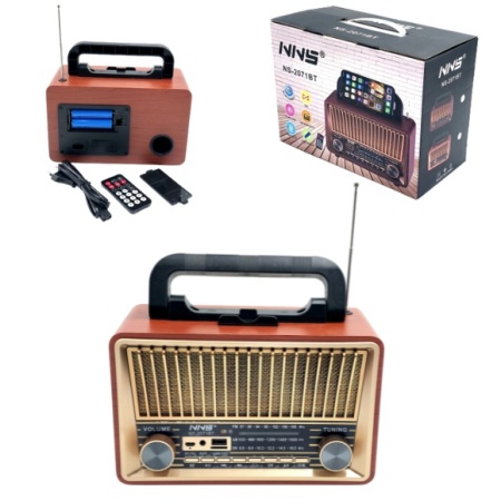 RADIO PORTABIL NS - 2071 BT ACUMULATOR,USB, BLUETOOTH, AUX, USB TELECOMANDA - Img 4