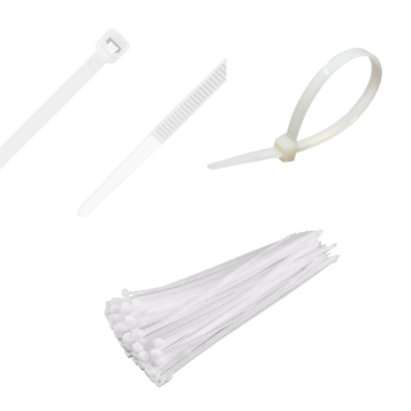 SET 100 x COLIER PLASTIC 3mm x 150mm ALB - Img 2