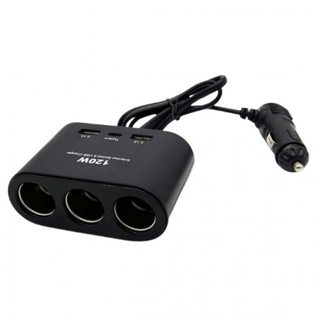 TRIPLU BRICHETA AUTO FIR 3 PRIZE OLESSON 1653 2 x USB 1 X TIP C - Img 3