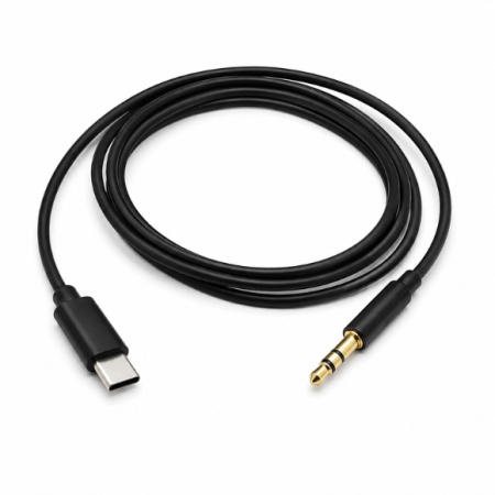 CABLU AUXILIAR TIP C - JACK 3.5 MM 3696 NEGRU1 M - Img 4