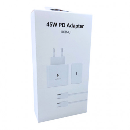 INCARCATOR TELEFON 45W PD TIP C - TIP C ALB/NEGRU