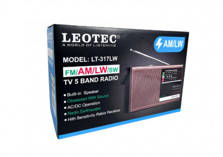 RADIO PORTABIL LEOTEC LW 317 LW FM/AM/TV/LW/SW - Img 5