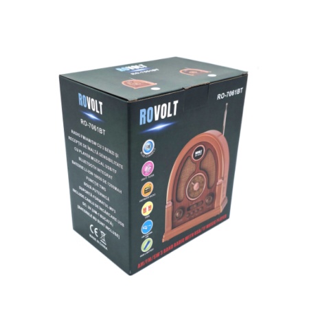 RADIO PORTABIL RETRO RO - 7061BT, ACUMULATOR,USB, BLUETOOTH, AUX, USB - Img 6