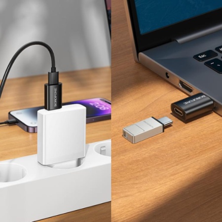 ADAPTOR USB TIP A LA USB TIP C BOROFONE BV 26B NEGRU - Img 4