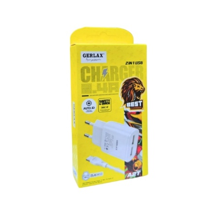 INCARCATOR FAST CHARGE GERLAX A2T CABLU TIP C 2 X USB 2.4A