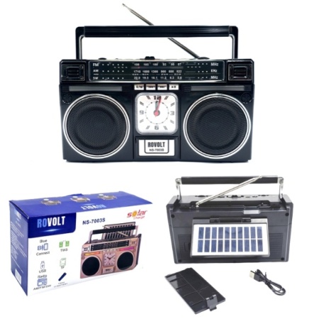 RADIO PORTABIL NS - 7003 S BT CEAS STEREO ACUMULATOR,USB, BLUETOOTH, AUX, USB PANOU SOLAR - Img 5