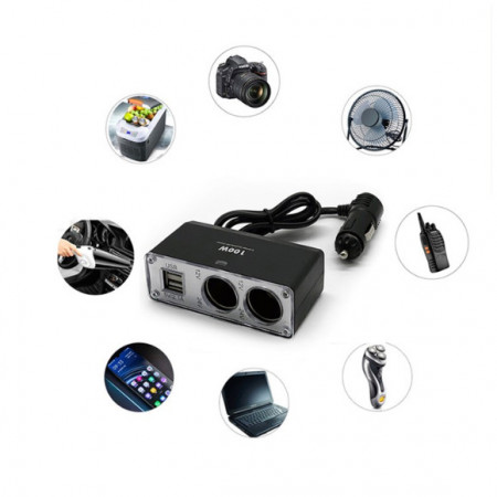 TRIPLU BRICHETA AUTO FIR 2 PRIZE OLESSON 1647 2 x USB - Img 3
