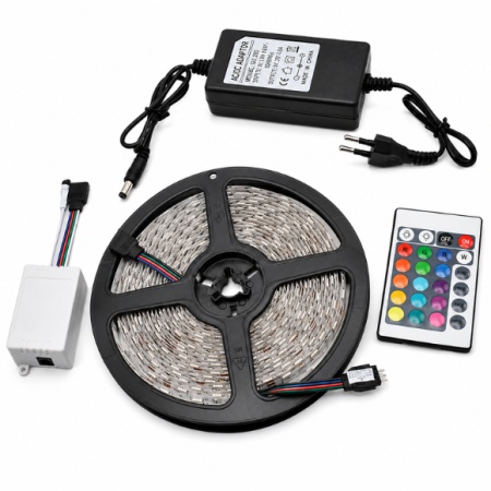 BANDA LED 5 M TELECOMANDA RGB 5050 DUBLU ADEZIVA - Img 2