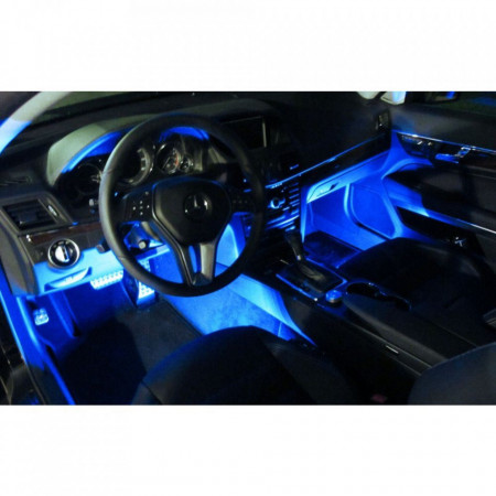 BANDA LED RGB USB AUTO PENTRU LUMINI LA PICIOARE TELECOMANDA SET 4 BENZI