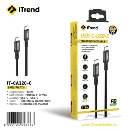CABLU DATE ITREND PD100W CA 32 TIP C - TIP C 1.2 M