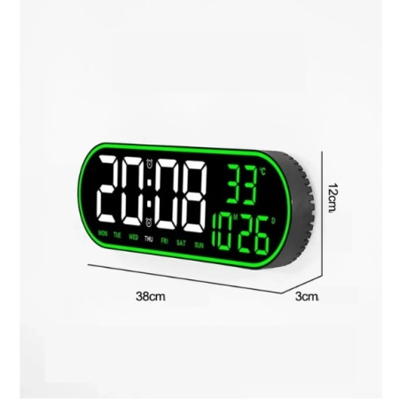 CEAS PERETE / MASA GH 8021 LUMINA ALB + VERDE ALARMA TELECOMANDA TEMPERATURA - Img 2